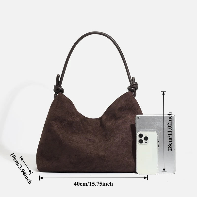 Sac à main cuir suédé Rétro — La Douceur de l’Hiver MYNELIA
