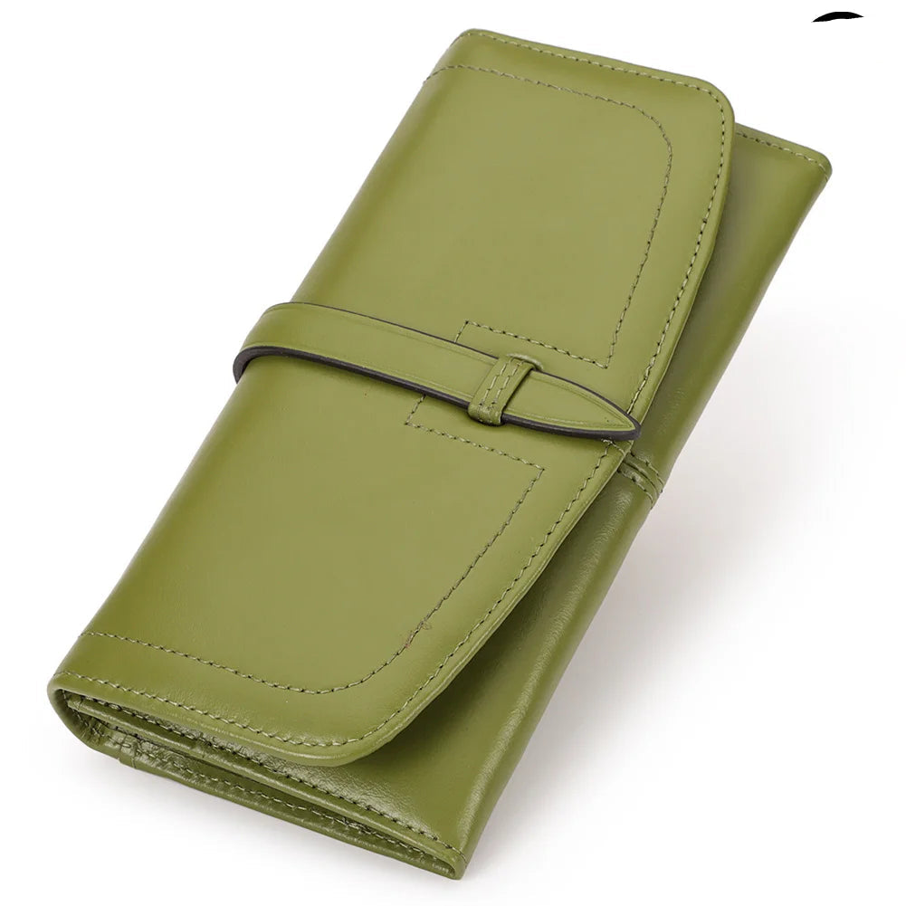 Grand portefeuille cuir véritable-Anti-RFID, Zip & Multi-compartiments MYNELIA