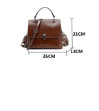 Sac à main rabat cuir véritable vintage – Flap Bag Luxe