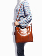 Sac  à main Tote cuir véritable Femme – Compartiment Ordi & Voyage