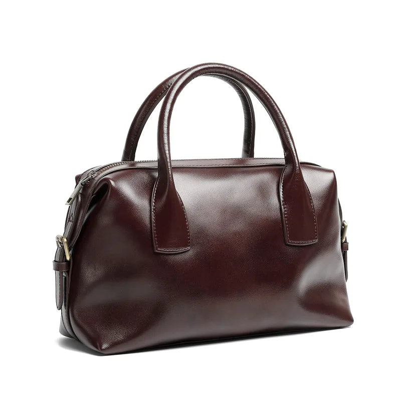 Sac bowling femme en cuir véritable – Style vintage