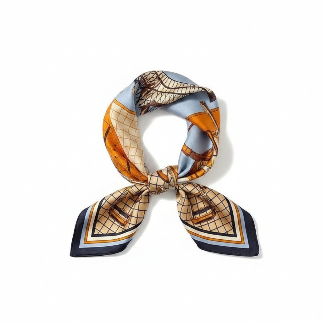 100% Mulberry Silk Scarf Women's Satin Multifunctional Square Scarf 90X90cm - Headband Hair Ribbon Neckerchief Bandana MYNELIA