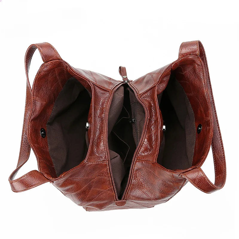 Sac à main vintage – Double anse & Bandoulière teintes chaudes MYNELIA