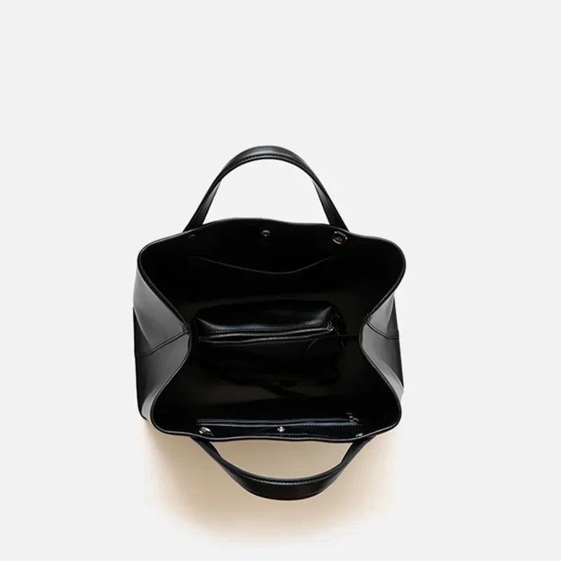 Sac Tote Cuir véritable Femme –Plissé Grande Capacité Style Fashion