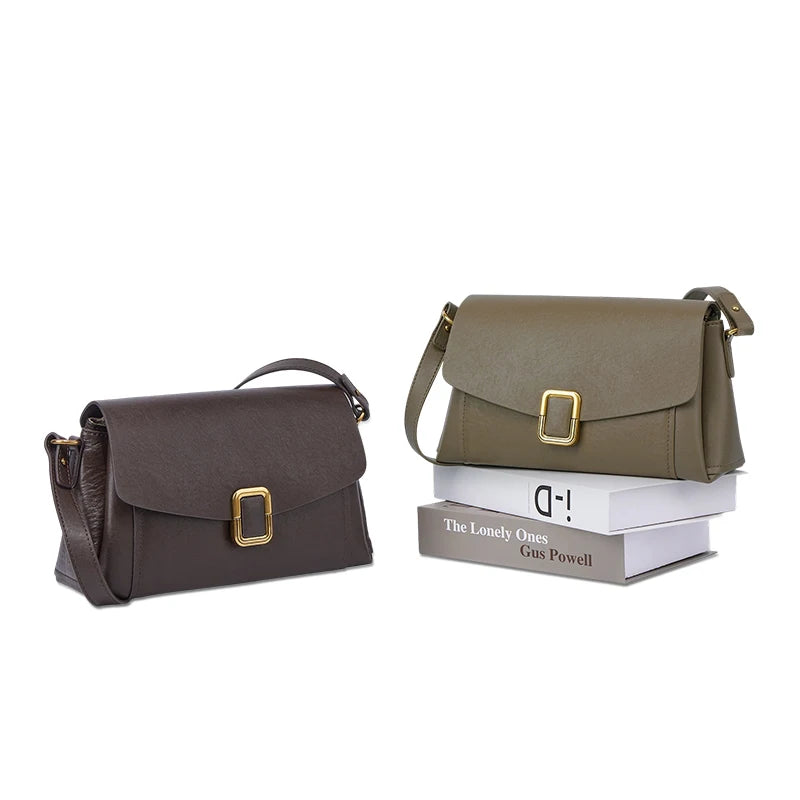 Sac à main bandoulière cuir véritable femme – Style Rétro