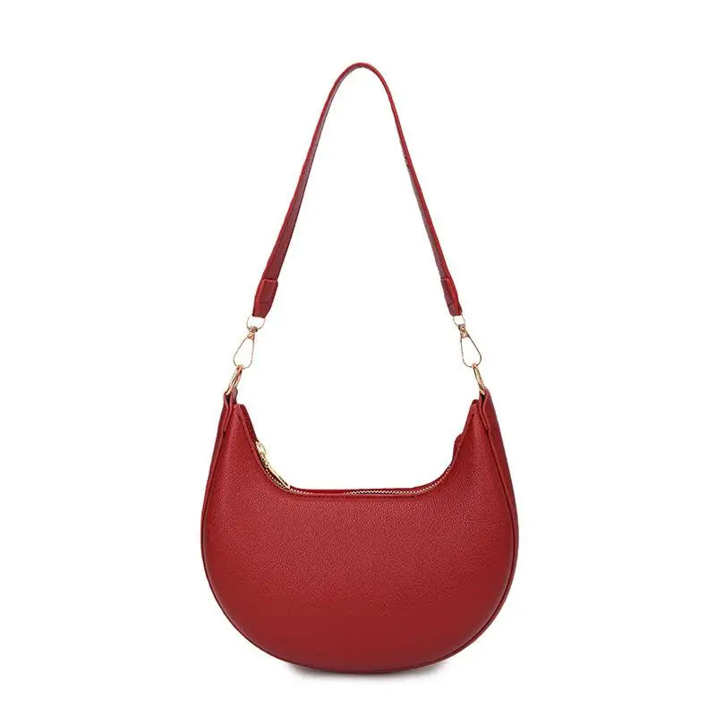 Sac Baguette en cuir PU Demi-Lune Léger