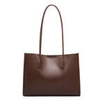 BURMINSA Luxury Genuine Leather Tote Bags For Women Elegant Cowhide Business Commuter Handbags Large Capacity Work Shoulder Bags MYNELIA