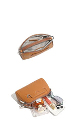 Mini sac coquille femme en cuir de vache véritable – 18 × 6 × 14 cm