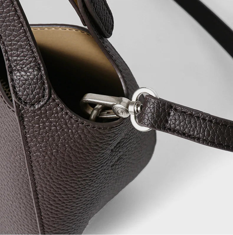 Sac seau cuir véritable  – Initiales Personnalisées