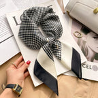 70cm Neckerchief Female Luxury Square Scarf for Women Silk Feeling Shawl Satin Hijab Wraps Hair Bands Ribbon Headband Bandann MYNELIA