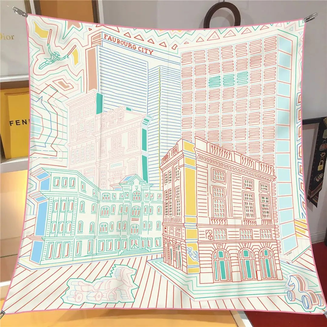 Foulard Twill Imprimé Protection Solaire Ultra Léger Multiport