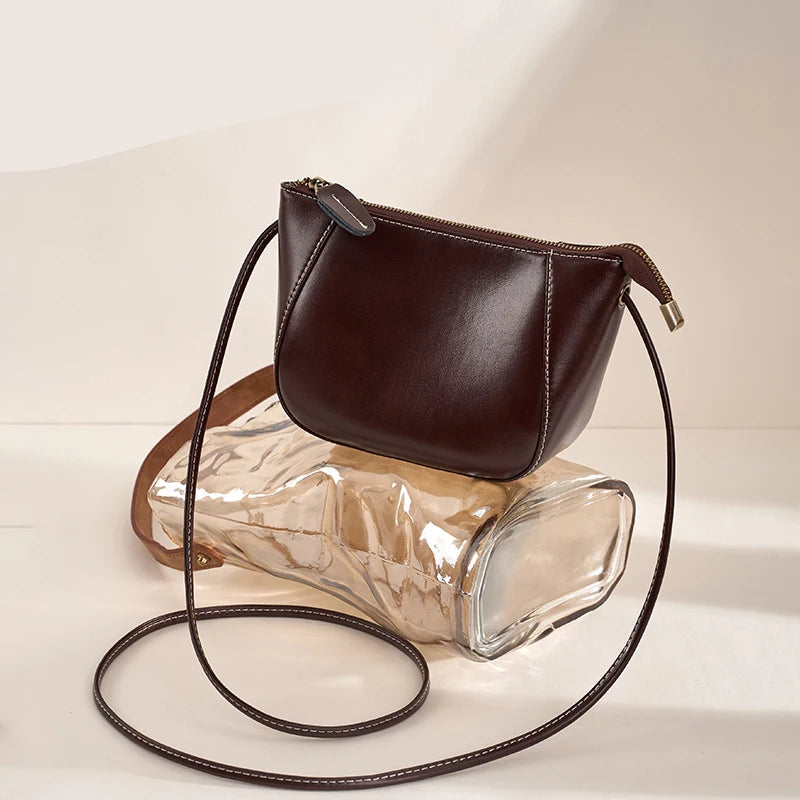 Sac Shell en Cuir véritable Doublure Coton 4 Poches