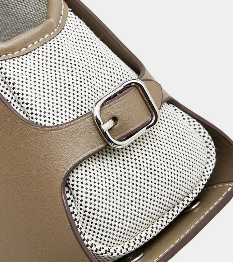 Sac à bandoulière cuir véritable-Pochette amovible