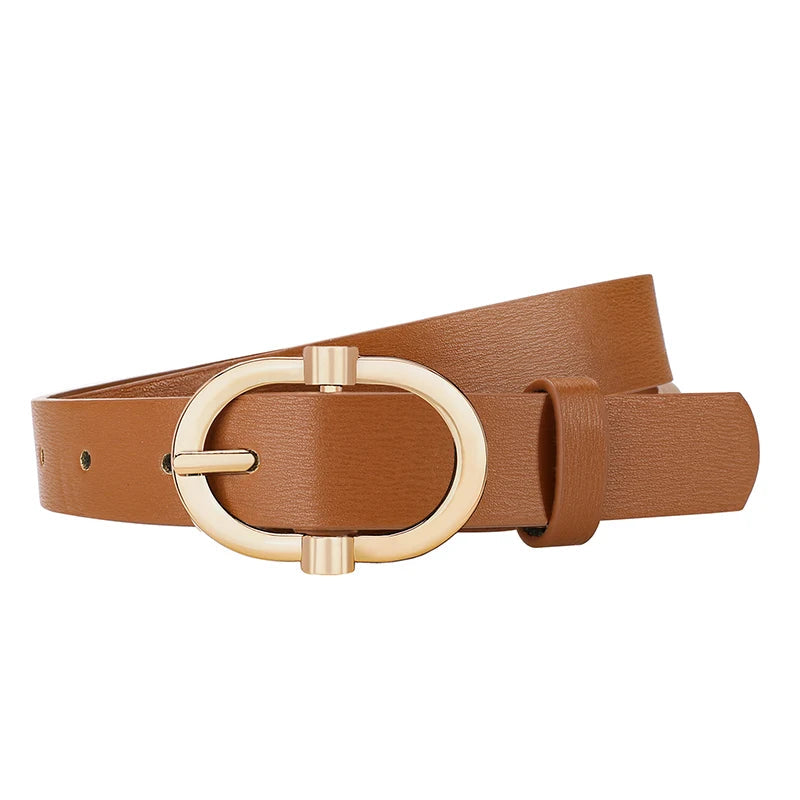 Ceinture femme boucle dorée – Simili cuir vintage