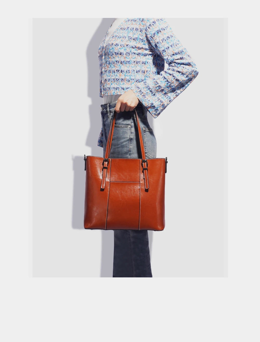 Sac  à main Tote cuir véritable Femme – Compartiment Ordi & Voyage