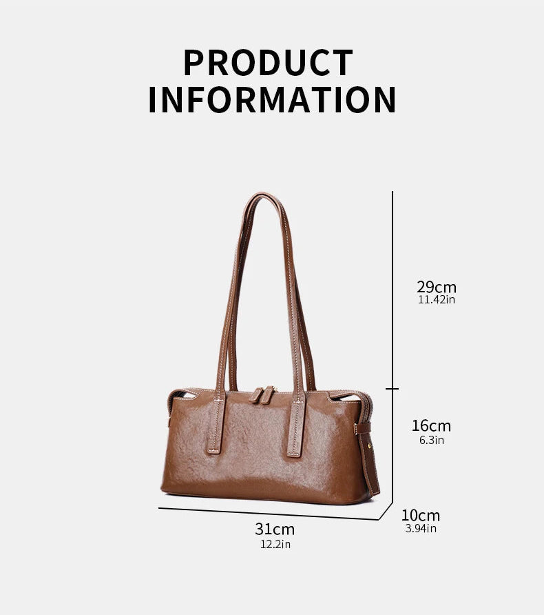 Sac Satchel Slim Cuir Oil Wax Couture Contrastée