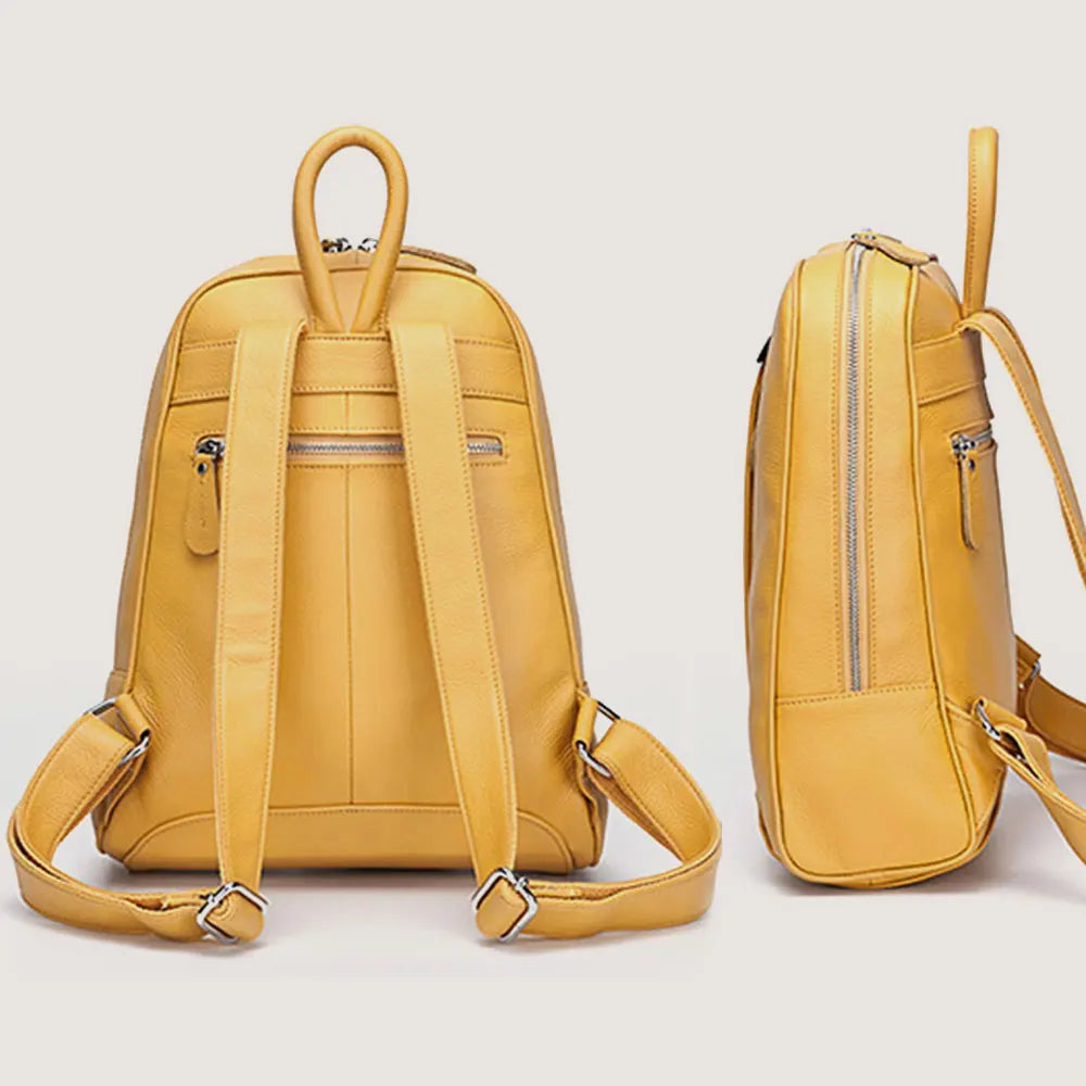 Sac à Dos Femme en cuir véritable – Grande Capacité, Élégant & Casual | MYNELIA