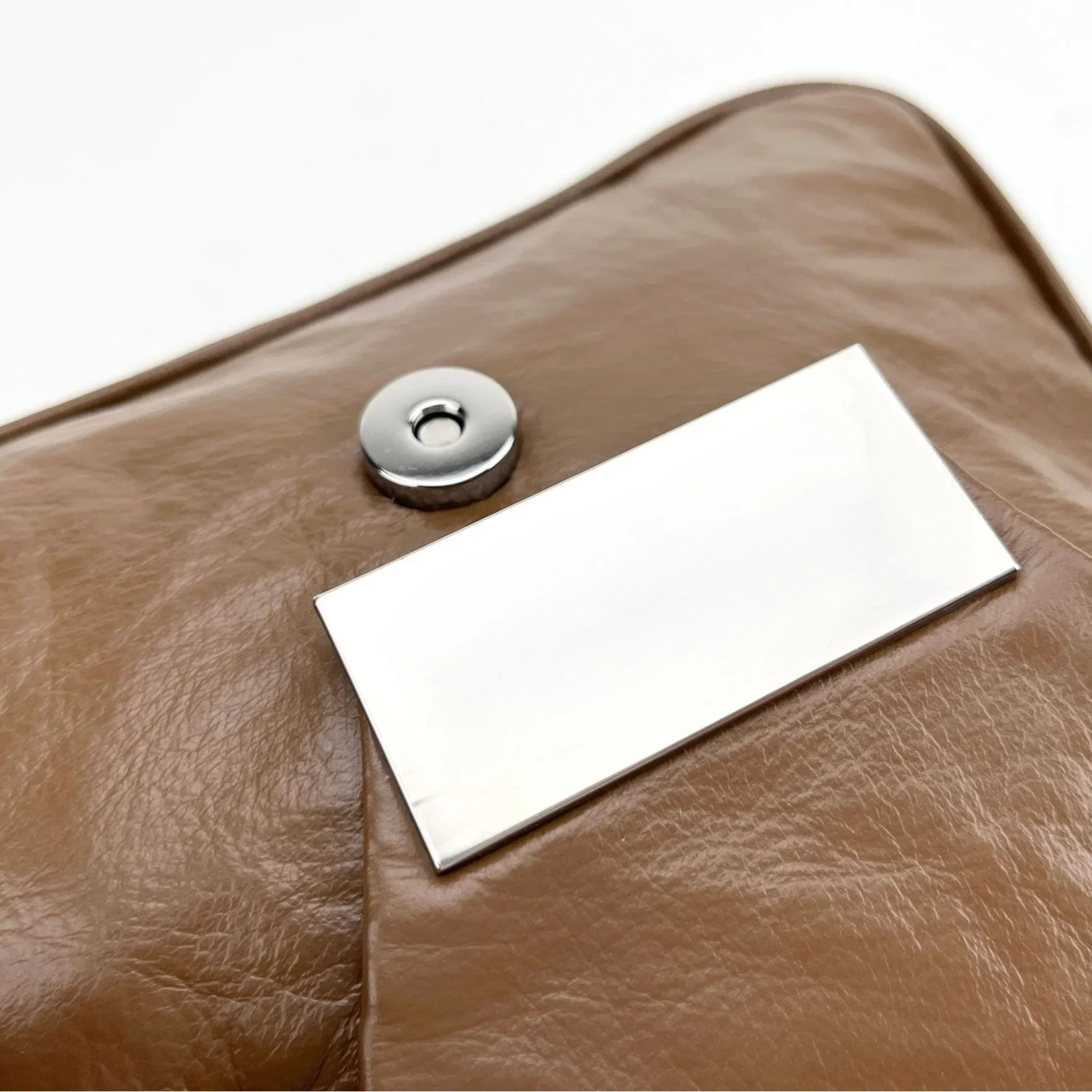 Sac bandoulière en PU éffet cuir ciré vintage – Texture froissée,Bandoulière réglable