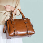 Sac à main en cuir ciré Oil Wax – Fermeture zip, Port multiple