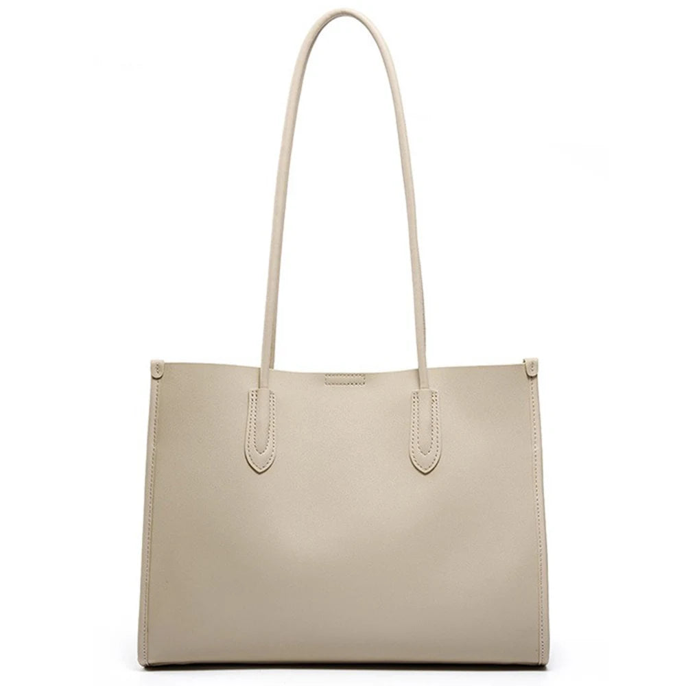 Light Brown 2025 Women OL Handbag Genuine Leather Ladies Shoulder Purse Big Tote Bag Large Capacity Shopper Bags Pocketbooks MYNELIA