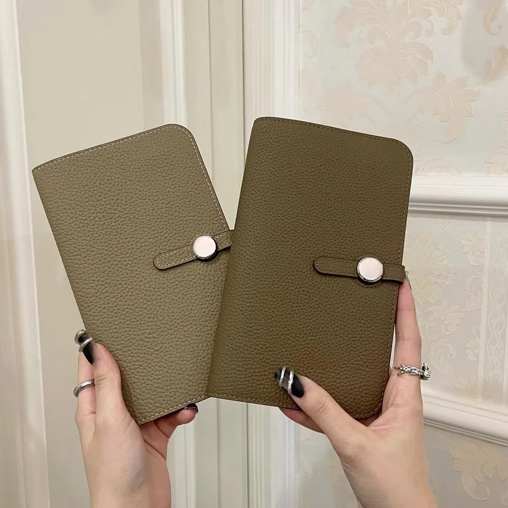 Echtleder-Portemonnaie für Herren und Damen, Luxus-Design, Rindsleder, kurze Geldbörse, Haspe, Damen-Mode, schlank, hochwertiges kleines Portemonnaie