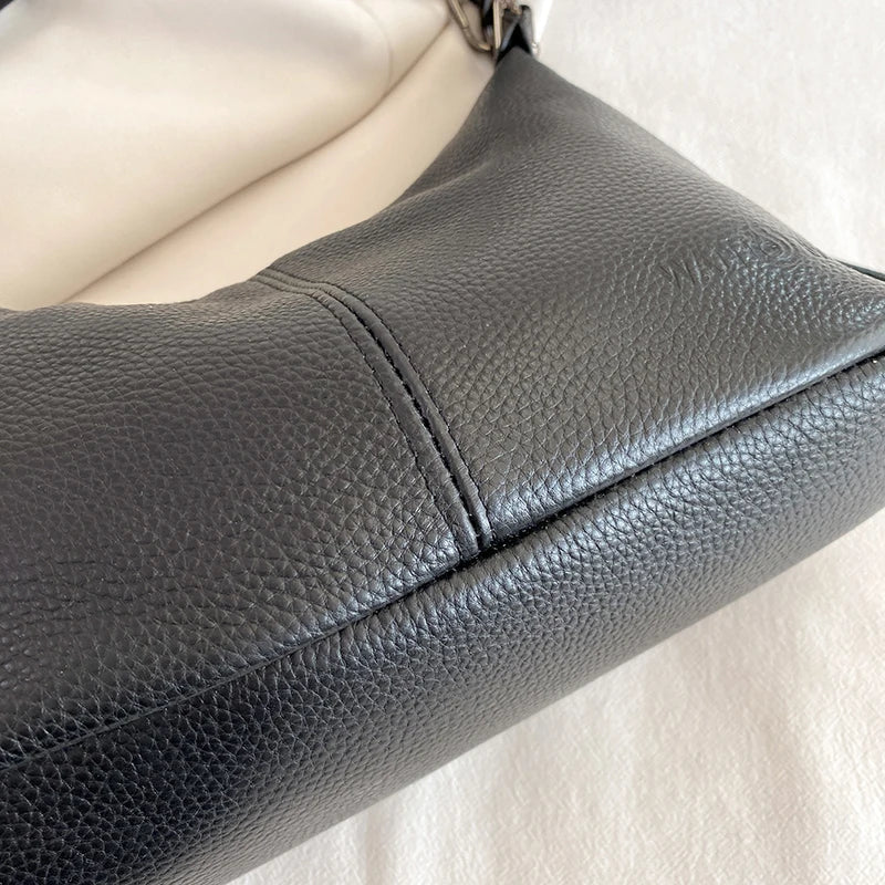 Sac à Main Hobo en Cuir Véritable Vintage – Femme MYNELIA
