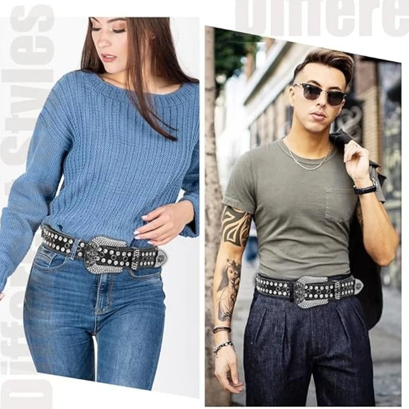 Ceinture à Strass Style Cowboy— Hip Hop & Rock MYNELIA