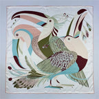 Foulard carré femme en soie imprimée – 90 × 90 cm