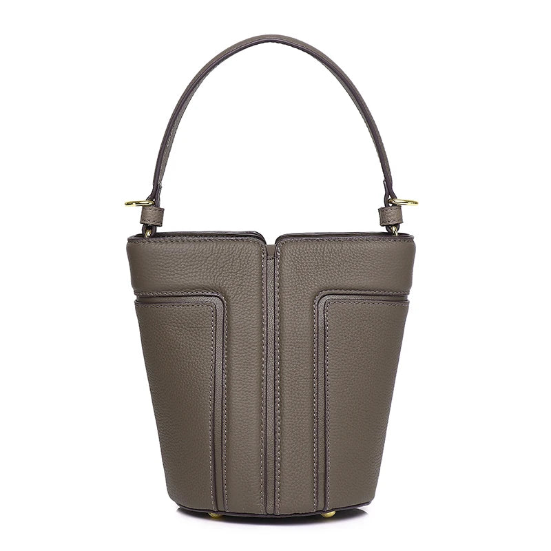 Sac seau cuir vache femme – Triple Port Bandoulière
