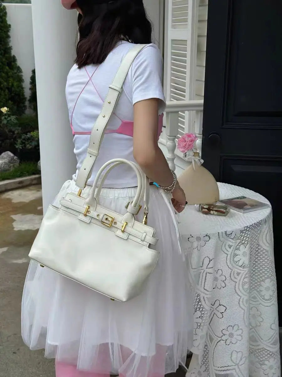 Sac à Main Cuir Ciré Huile Femme | Tote Casual Chic – Intemporels MYNELIA
