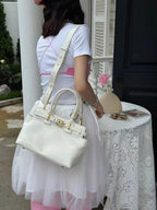 Sac à Main Cuir Ciré Huile Femme | Tote Casual Chic – Intemporels MYNELIA