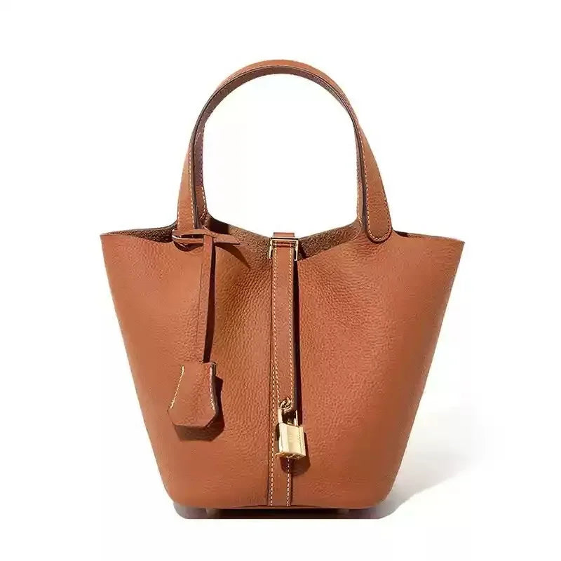 Sac Seau en Cuir Togo – Panier Souple Femme, 22 cm MYNELIA