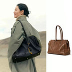 Sac à main tote en cuir véritable tanné végétal — Élégance & Caractère MYNELIA