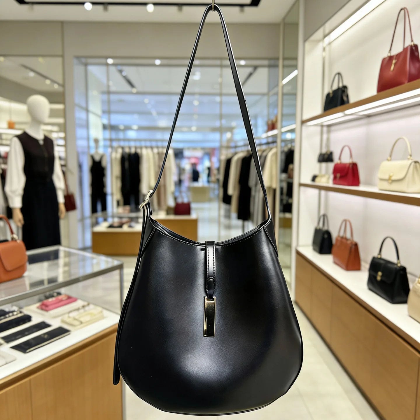Sac à bandoulière en daim Véritable – Style équestre MYNELIA