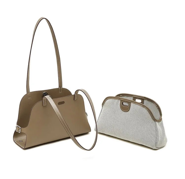 Sac à bandoulière cuir véritable-Pochette amovible
