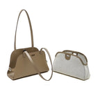Sac à bandoulière cuir véritable-Pochette amovible