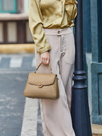 Sac tote fuir véritable fait main – Kaki & Bleu