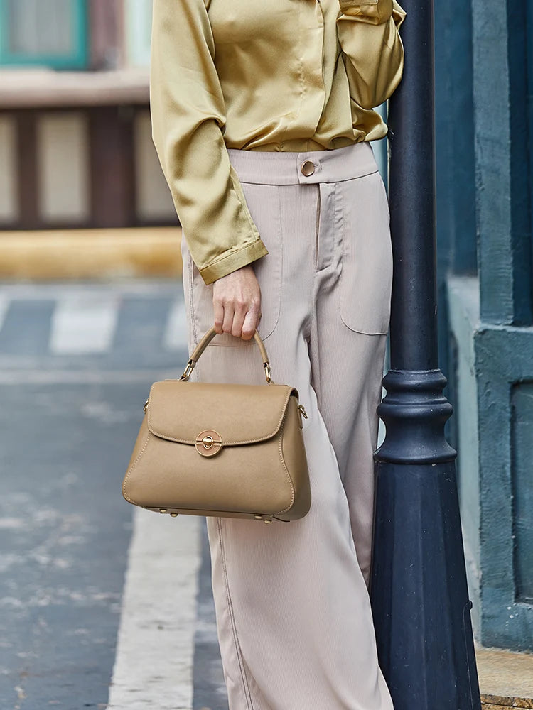 Sac tote fuir véritable fait main – Kaki & Bleu