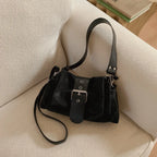 Sac à bandoulière  suède plissé – Fermoir Style fashion