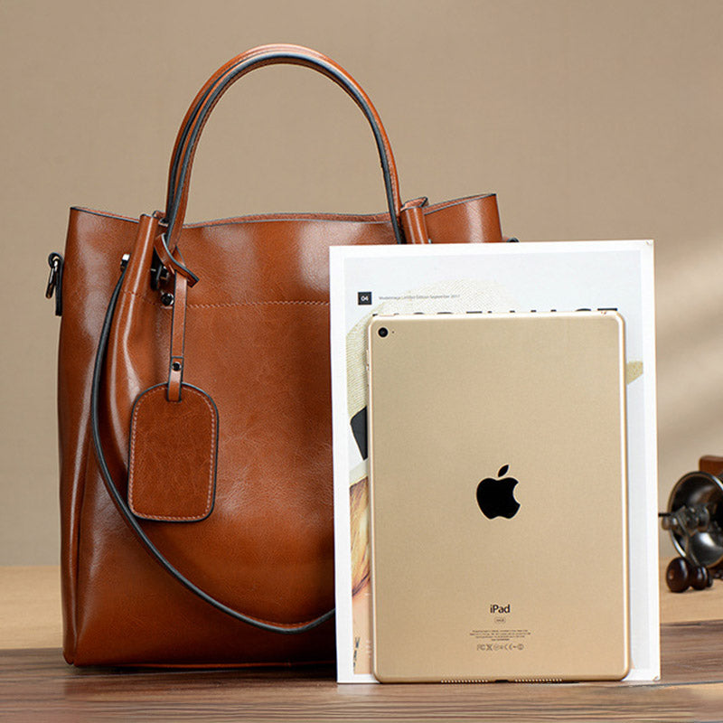 Sac seau cuir véritable Femme –Style Luxe