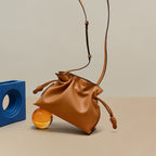 Sac à main Cuir plissé véritable – Cordon de serrage