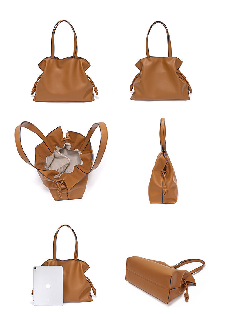 Sac à main Cuir plissé véritable – Cordon de serrage