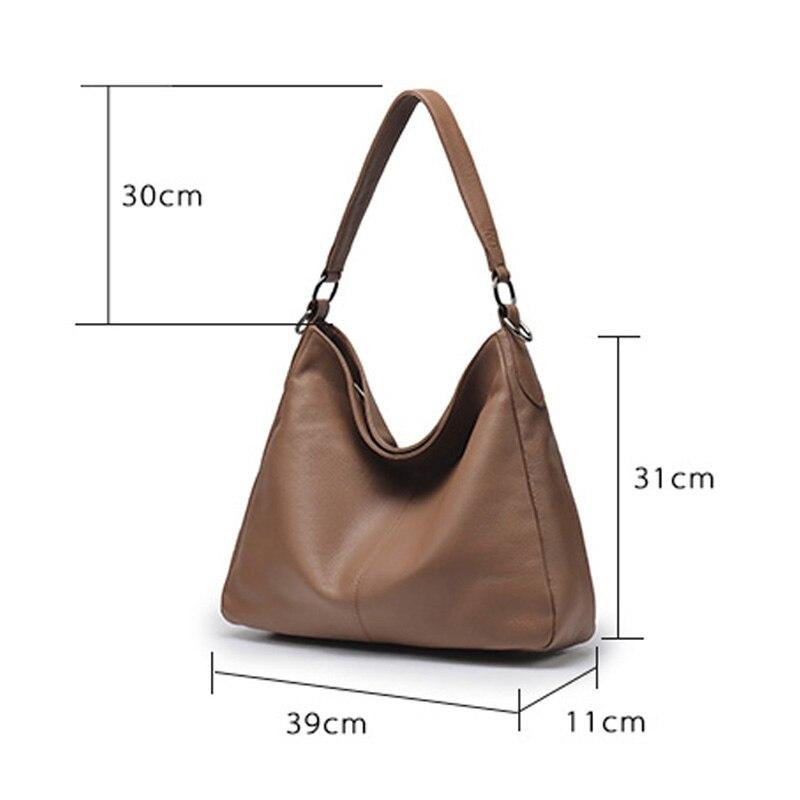 Grand sac hobo femme en cuir véritable – Format A4+