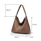 Grand sac hobo femme en cuir véritable – Format A4+