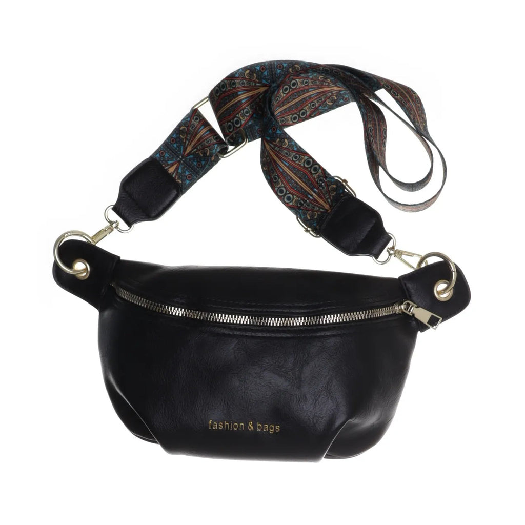 Sac banane en cuir PU avec Surpiqûres-Grande Capacité, Bandoulière Sling MYNELIA
