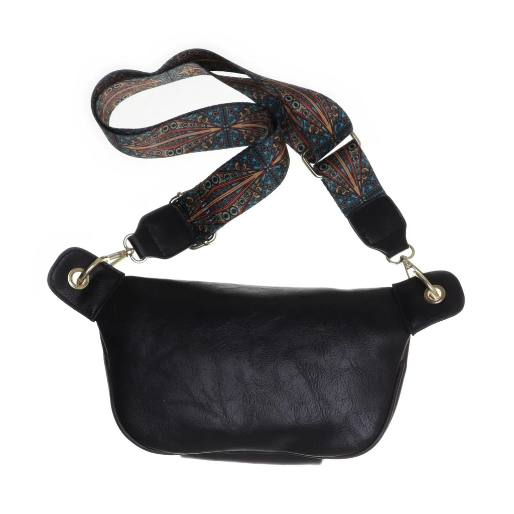 Sac banane en cuir PU avec Surpiqûres-Grande Capacité, Bandoulière Sling MYNELIA