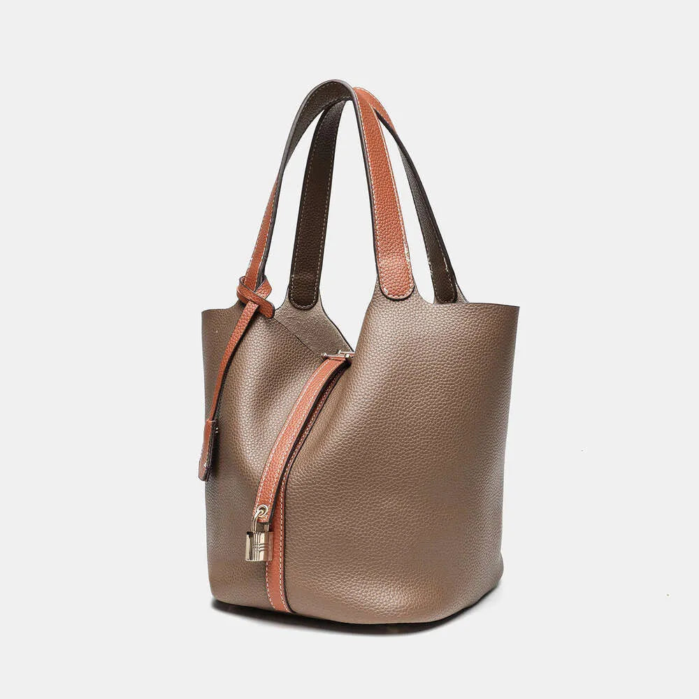 Sac à main fourre-tout en cuir PU – Boucle Dorée