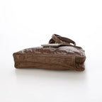 Sac bandoulière en PU éffet cuir ciré vintage – Texture froissée,Bandoulière réglable