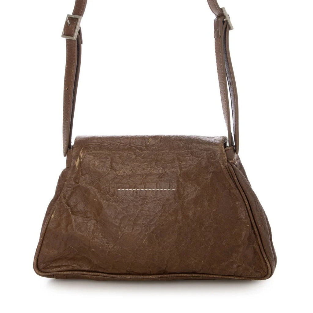Sac bandoulière en PU éffet cuir ciré vintage – Texture froissée,Bandoulière réglable