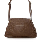 Sac bandoulière en PU éffet cuir ciré vintage – Texture froissée,Bandoulière réglable